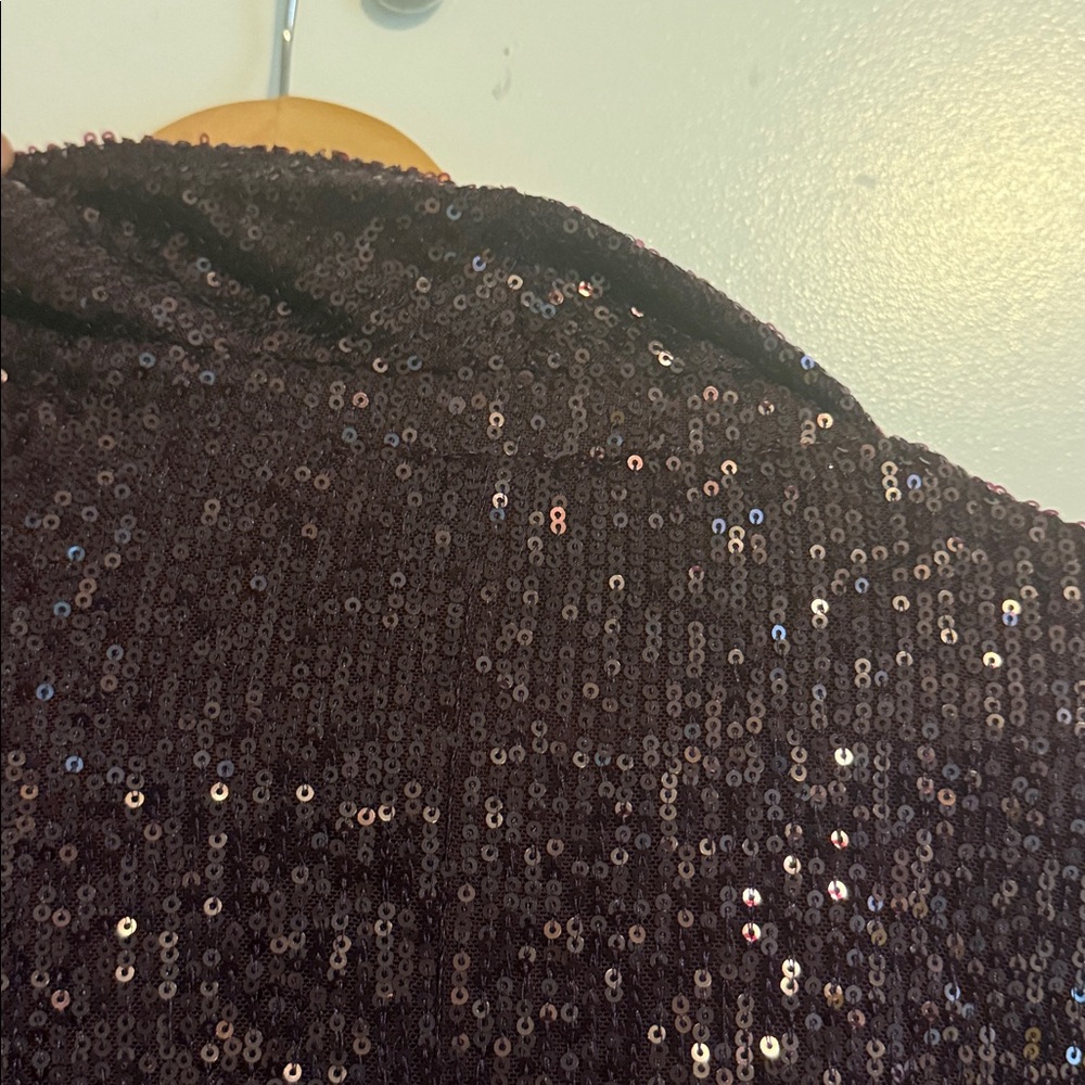 Mango Deep Purple Sequin Blazer and Pants Set - Picture 14 of 16